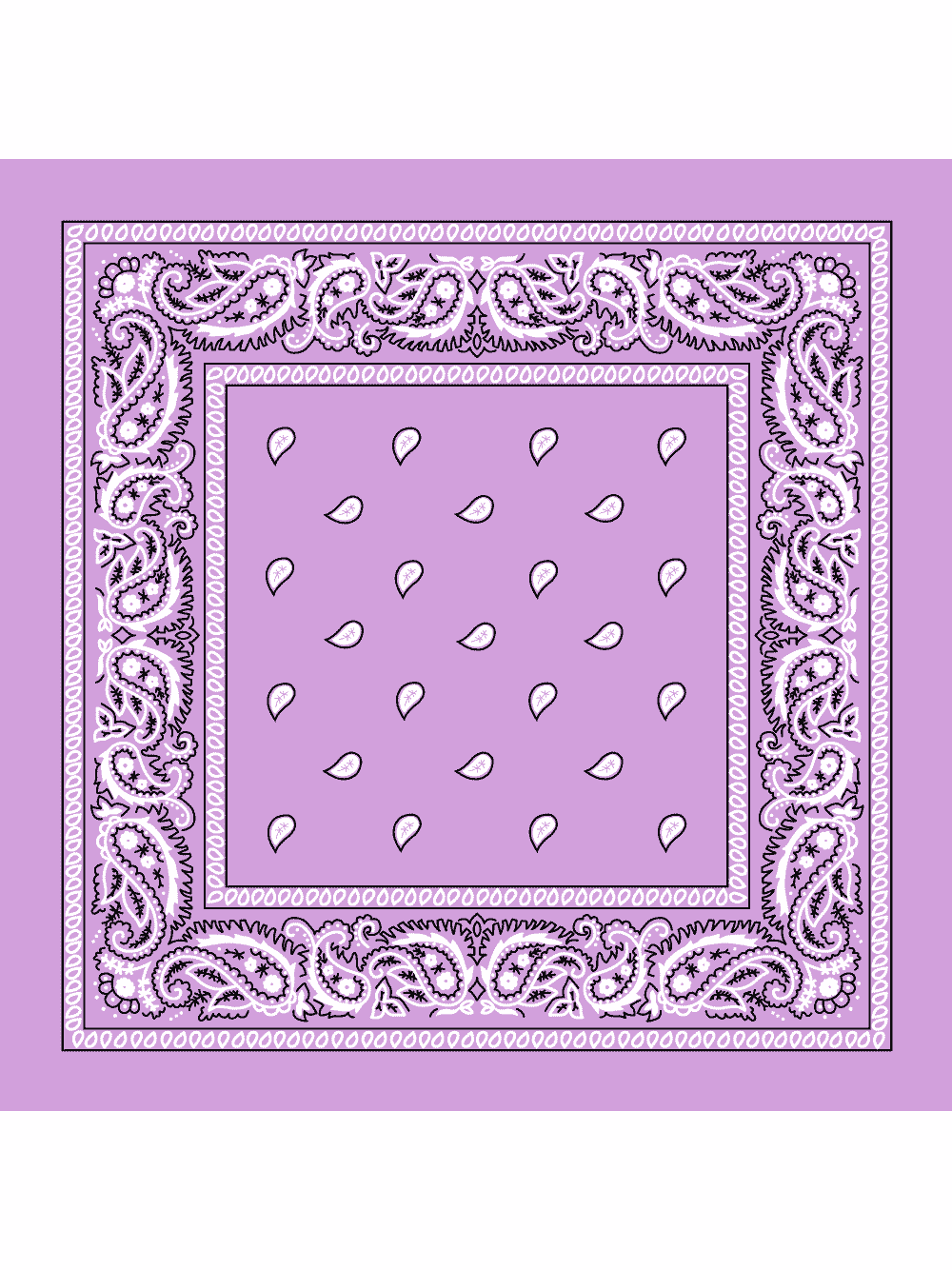Lilac Paisley Bandana Single Piece 22x22