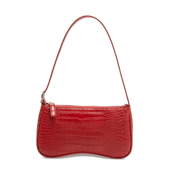 WSRYDJDL Bolso pequeño para mujer, bolsos de hombro ajustables, bolso de mano con patrón de cocodrilo con cierre de cremallera, retro