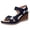 Navy, variant on Women's Fashionable And Casual Summer Open-Toe Outwear Thick-Soled Wedge Heel Sandals Sky Blue 5.5