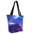 thumbnail image 2 of KLL Tote Bag for Women Dreamy Colorful Starry Sky Print Shopping Grocery Reusable Bags for Office School Shopping Travel, 2 of 6