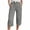 Gray, variant on Dxzfnsa Women's Linen Capri Pants with Drawstring Petite Summer Beachwear Lightweight Elastic Waist Pants S-2XL