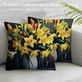 thumbnail image 3 of JRXY  Bouquet of Daffodils Print Corduroy Throw Pillow Covers Soft Square Throw Pillow Case Home Decor for Sofa Living White, 3 of 5
