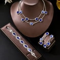 thumbnail image 5 of AEXTO Crystal Bridal Wedding Jewelry Set Sparkly Rhinestone Bracelet Earrings Prom Jewelry Accessories for Women, 5 of 7