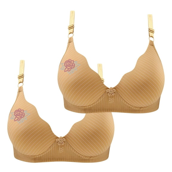 Kmdttou 2PC Play-tex 18 Hour Bras for Women Push-Up Full Coverage Comfort Supportive Bra Comfortable Breathable Bra Underwear No Rims