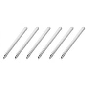 6PK Spatula Scoops, 6.3" - Stainless Steel, Polished - Semi-Circular Cross Section - Rounded End & Pointed End - Eisco Labs