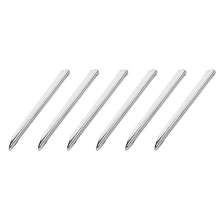 6PK Spatula Scoops, 6.3" - Stainless Steel, Polished - Semi-Circular Cross Section - Rounded End & Pointed End - Eisco Labs