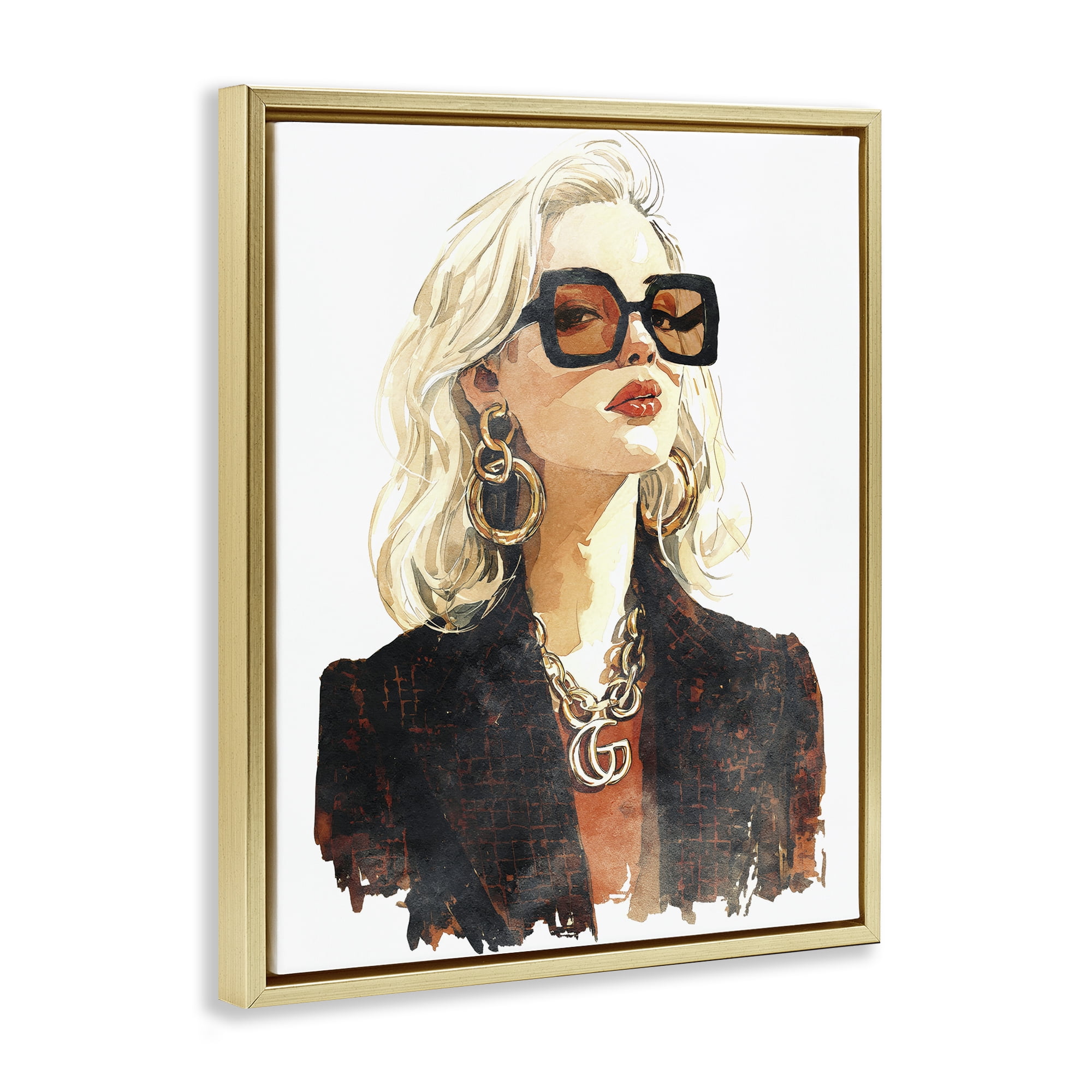 Stupell Industries Luxurious Gilded Gaze Gold Framed Floater Canvas Wall Art, design by Svetlana Aleynikova