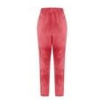 thumbnail image 5 of Fuzzy Fleece Pants for Women Winter Casual Loose Plush Pajama Pants Solid Color Plus Size Sleepwear Stretch High Waist Sweatpants, 5 of 6
