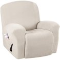 thumbnail image 1 of Super Stretch Couch Covers Recliner Covers Recliner Chair Covers Form Fitted Standard/Oversized Power Lift Reclining Slipcovers, Feature Soft Thick Jacquard, Ivory, 1 Pack, 1 of 7