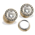 thumbnail image 1 of Large CZ Centered Screw Fit Tunnels, 0 (8.0Mm), Gold, 1 of 1