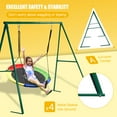 thumbnail image 5 of Hishine A Frame Swing Stand Heavy Duty Sturdy Metal Frame Large Size with Ground Anchored All Weather Usage for Backyard, 71" Height Holds Up to 550lbs (Swing NOT Included), 5 of 9