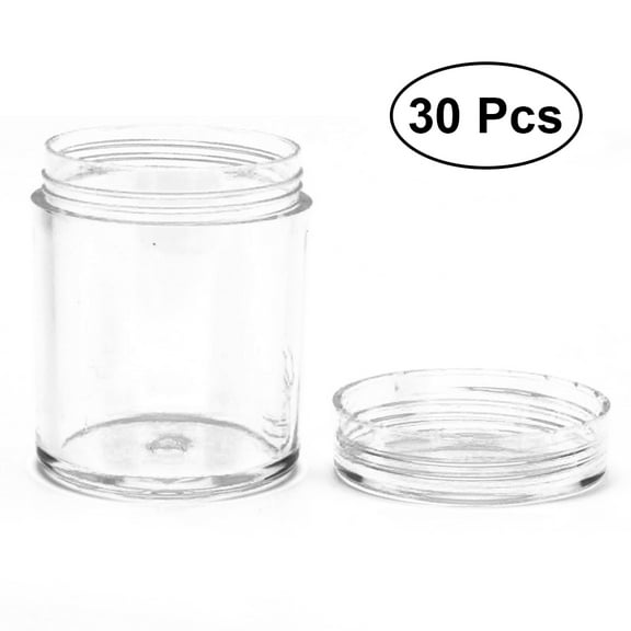 WESIEVYA 30Pcs Storage Jars for Crafts and Diy Projects Transparent Round Plastic Containers with Lids