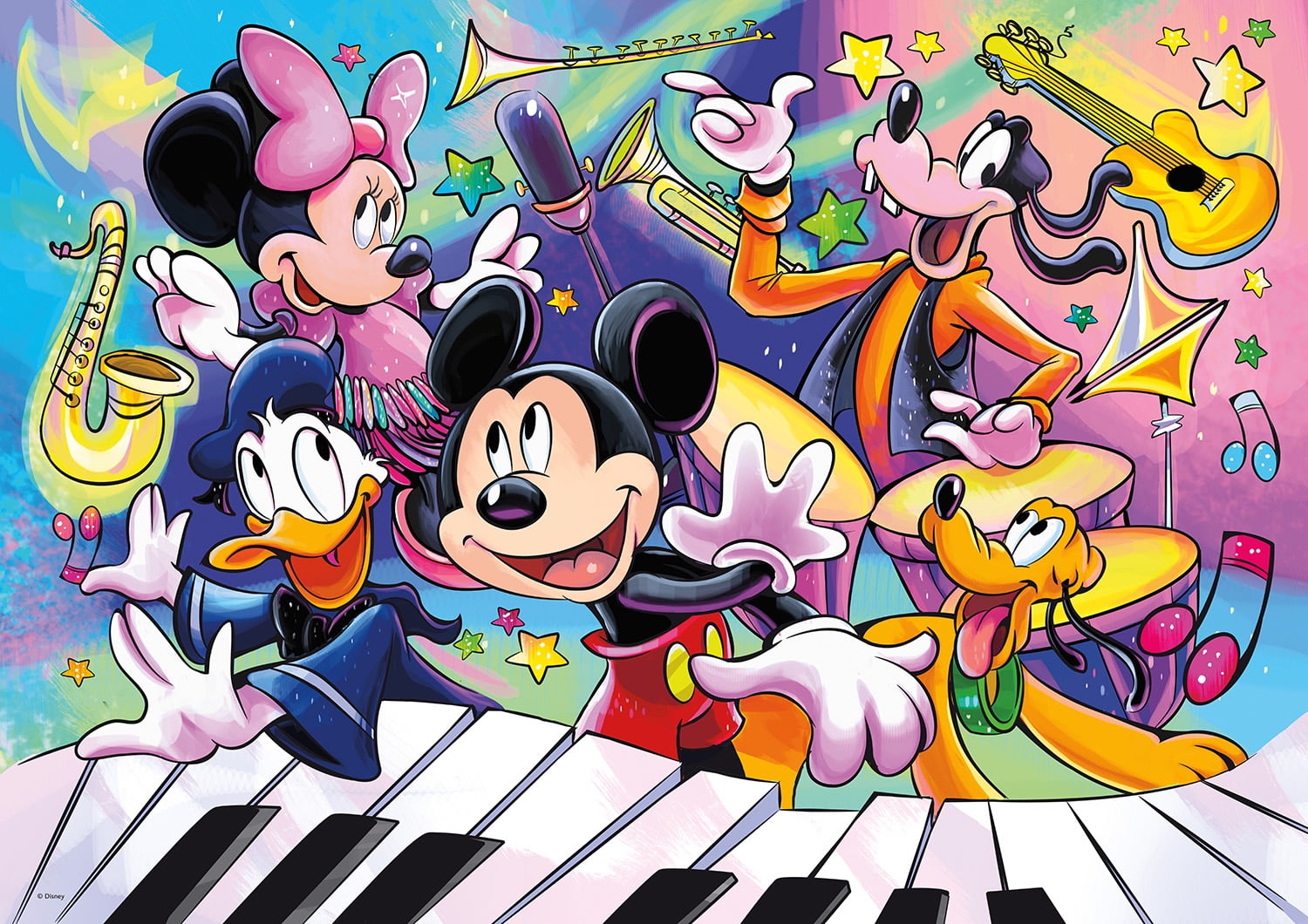 Ceaco Silver Select Disney Mickey's Music 500-Piece Interlocking Jigsaw Puzzle for Adults Ages 14+