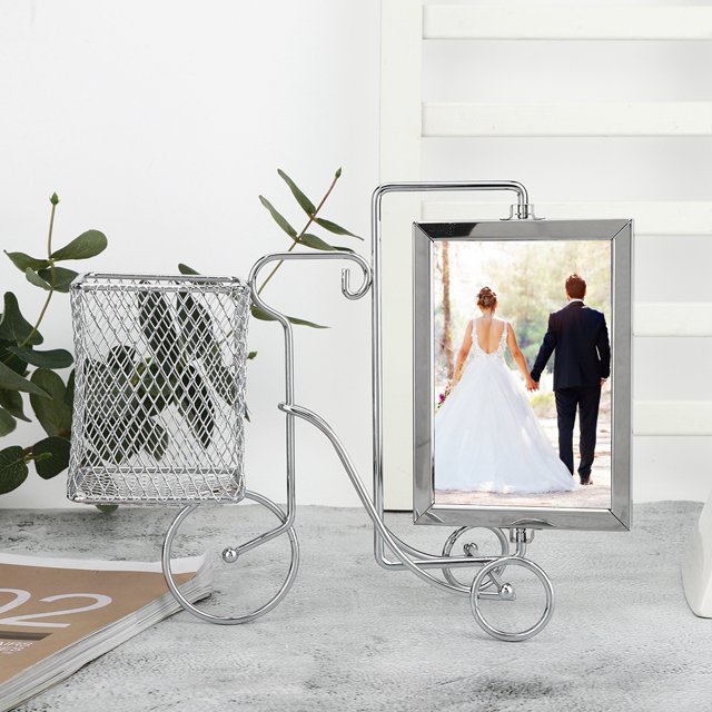 Picture Frame, Photo Frame, Exquisite Workmanship Sturdy Photo Frame Metal + GlassMetal + Glass for Living Room Decoration Office Desktop Decoration