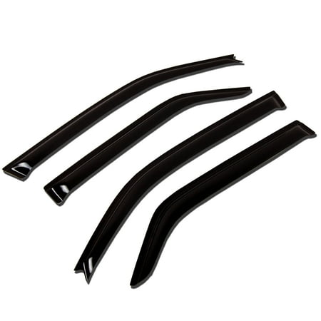 Acura Tl Vent Visor TuningPros WV-005 Window Visor For 2004-2008 Acura TL - Outside Mount Deflector Rain Guard Dark Smoke 4 Pcs Set Acura TL 04 05 06 07 08 ()