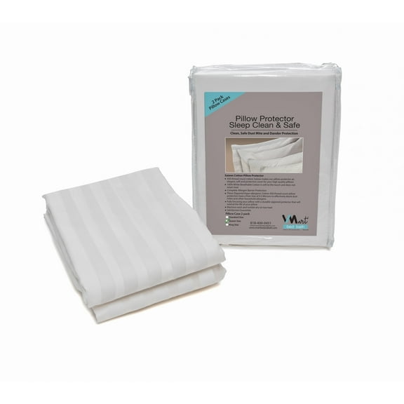 VMART Stripes 2 pack 100%cotton zippered pillow covers Queen size 20'x30'