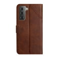 thumbnail image 3 of SaniMore for Samsung Galaxy S24 Wallet Case with Wrist Strap Magnetic Clasp, Card Slots PU Leather Skin Shockproof TPU Inner Anti-drop Flip Stand Business Shell Wear-resistant - Darkbrown, 3 of 9