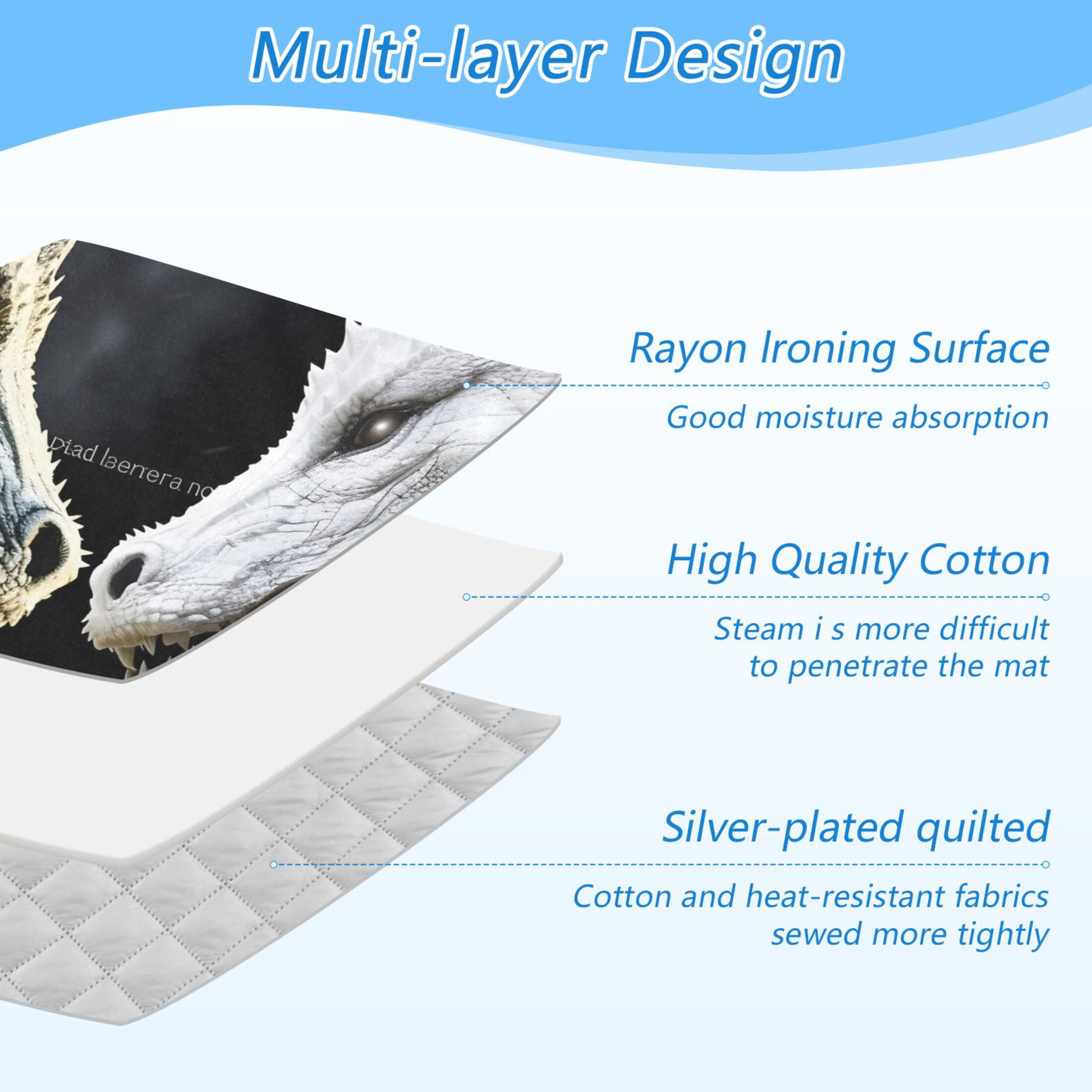 Black Dragon and White Dragon Ironing Mat Blanket for Table Top Travel Portable Ironing Board Pad 47.2x27.6 Inch