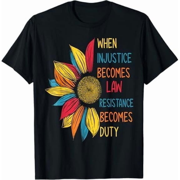 Greenink When Injustice Becomes Law Resistance Becomes Duty RBG Quote T-Shirt Ruth Bader Ginsburg Feminist Unisex Women Shirt