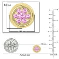 thumbnail image 3 of Dazzlingrock Collection Round Pink Sapphire Floral Style Screwback Stud Earrings for Women (Color Pink, Clarity Highly Included) in 14K Yellow Gold, 3 of 4