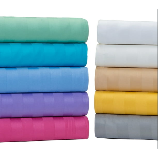 Aspire Linens Egyptian Cotton 500 Thread Count Damask Stripe Bright