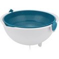 thumbnail image 3 of Cesta de drenaje desmontable, colador de lavado de plástico, cesta de drenaje de doble capa para limpiar frutas y verduras, con orificios de drenaje, 3 of 5
