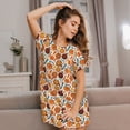 thumbnail image 3 of Balery Hot Fresh Pizza Camisón de manga corta con cuello redondo para mujer, cómodo y elegante., 3 of 6
