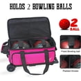 thumbnail image 3 of WOLT | Double Roller Bowling Bag for 2 Balls - Retractable Handle 40", Pink, 3 of 5