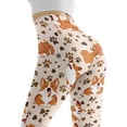 thumbnail image 5 of DISNIMO Corgi Dog Paw Printed Yoga Pants Leggings for Women, High Waisted Leggings Tummy Control Workout Yoga Pants for Running Cycling, Orange, XS, 5 of 6