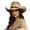 Beige, variant on Unisex Western Cowboy Hat with Wide Brim Fedora Style Felt Jazz Cap for Autumn Winter Parties Daily Wear