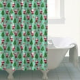 thumbnail image 4 of Light Blue Christmas Santa and Tree Pattern Shower Curtain 84"x72" ,Bathroom Decorative Shower Curtains Set with 12 Hooks,Modern Waterproof Washable Shower Curtain, 4 of 6