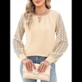 thumbnail image 2 of Camisas de Larga para Mujer, Blusas de Encaje, Ropa Informal de Negocios, Moda de Otoño, Blusas Tejidas Y2k Albaricoque S, 2 of 9