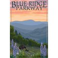 thumbnail image 2 of Art.com Blue Ridge Parkway - Bear Family and Spring Flowers Stretched Canvas Print Wall Art by Lantern Press, 16" x 24", 2 of 4
