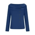 thumbnail image 4 of Women Off Shoulder Tops Long Sleeve Cross Wrap Asymmetrical Blouses Tunics Top Casual Button Down Blouse Sexy Base Layer Shirts Trendy Dressy 2026 Blouse, 4 of 7