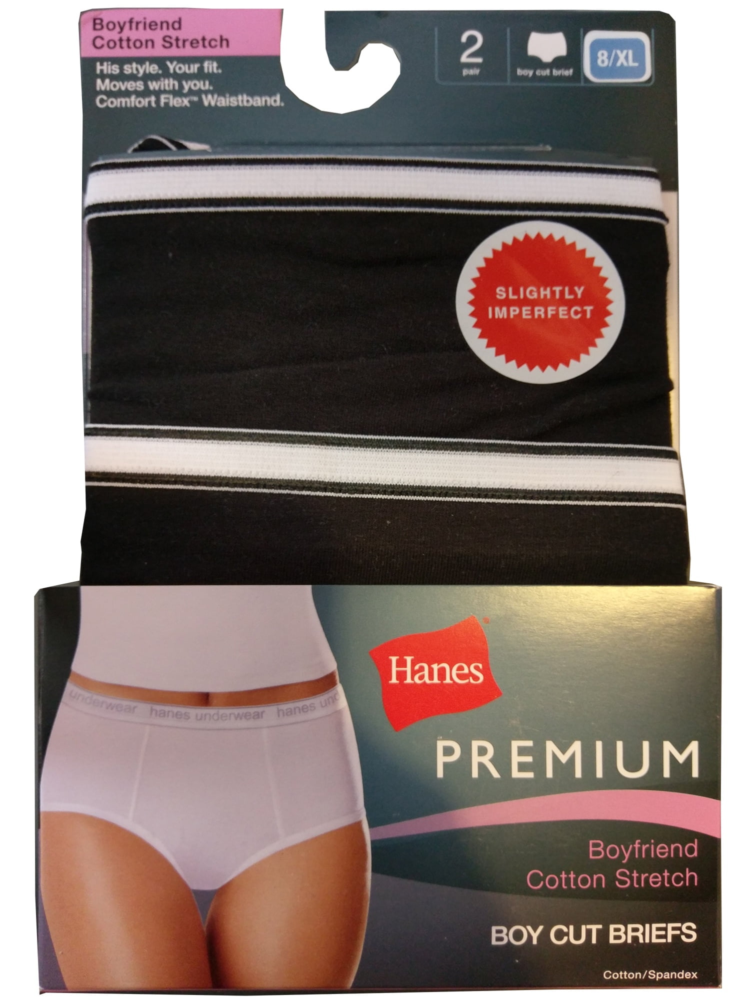 Hanes Premium Women's 4pk Boyfriend Cotton Stretch Boxer Briefs