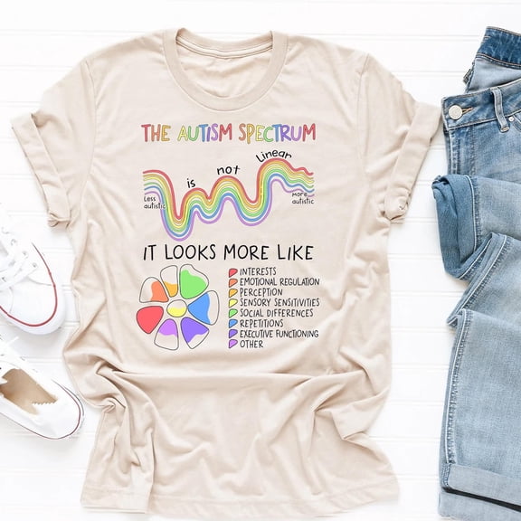 Tee Clo Autism Spectrum T-Shirt Neurodiversity Teacher Support Awareness Cotton Tee, Full Size S-5XL
