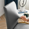 thumbnail image 6 of Shukii Waterproof PU Leather XL Chair Covers Stretch Dining Chair Covers Set of 4 Grey Chair Slipcovers Chair Protector Cover Universal Chair Covers for Dining Room Kitchen Hotel, 6 of 8