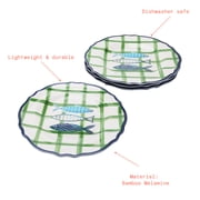 Beautiful 4-Piece 9-Inch Bamboo Melamine Sardine Salad Plate Set, Multi-Color by Drew Barrymore