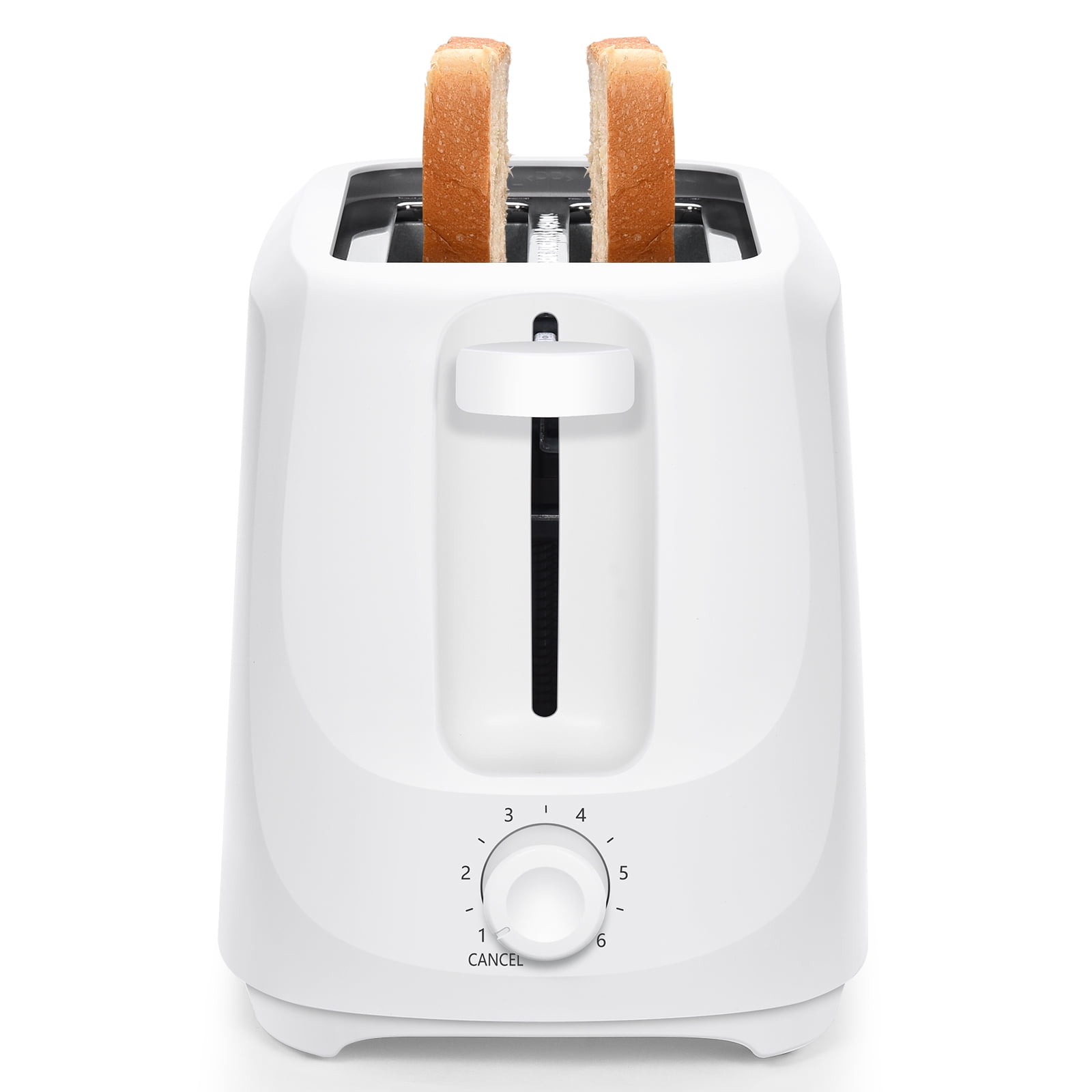 Mainstays 2-Slice Toaster with 6 Shade Settings and Removable Crumb Tray, Arctic White