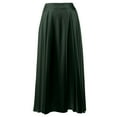 thumbnail image 4 of MIXUE Skirts For Women Summer Satin Solid Color A Line Elastic High Waist Casual Elegant Maxi Skirt Holiday-Wear,Green,XL, 4 of 8