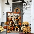 thumbnail image 4 of 1 piece, Double-sided Halloween Garden Flag - 2D flat cute Dachshund and French Bulldog design, courtyard sign, perfect for courtyard, lawn and outdoor decoration, garden decoration, party decoration, 4 of 8