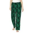 thumbnail image 2 of Goofa Mint Bird Feathers Printed Soft Pajama Pants for Women, Wide Leg Comfy Casual Lounge Yoga Pants-X-Large, 2 of 9
