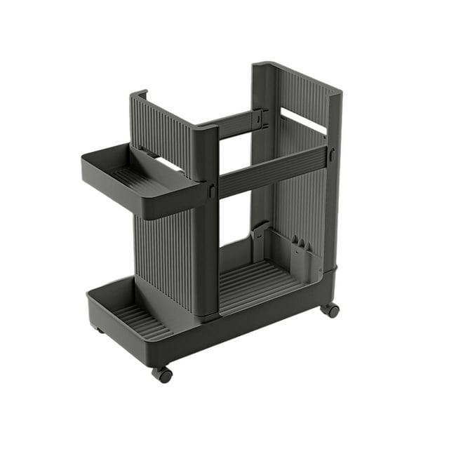 Black Modular Plastic Storage Basket With Wheels For Yoga Mat Fitness Equipment Badminton Rackets And Home Organization Multifunctional Utility Cart