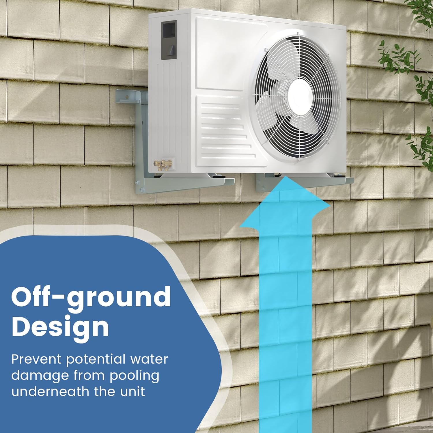 ARLIME Mini Split Wall Mounting Bracket for 6000-12000 BTU Universal Ductless Air Conditioners AC and Heat Pump Systems, Heavy-Duty Outdoor Minisplit Bracket with Crossbar