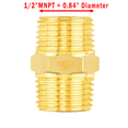 thumbnail image 3 of All Tool Depot Brass HEX Nipple 1/2" Male NPT MNPT Fuel / AIR/ Water / Oil/ Gas WOG (50 Pack), 3 of 4