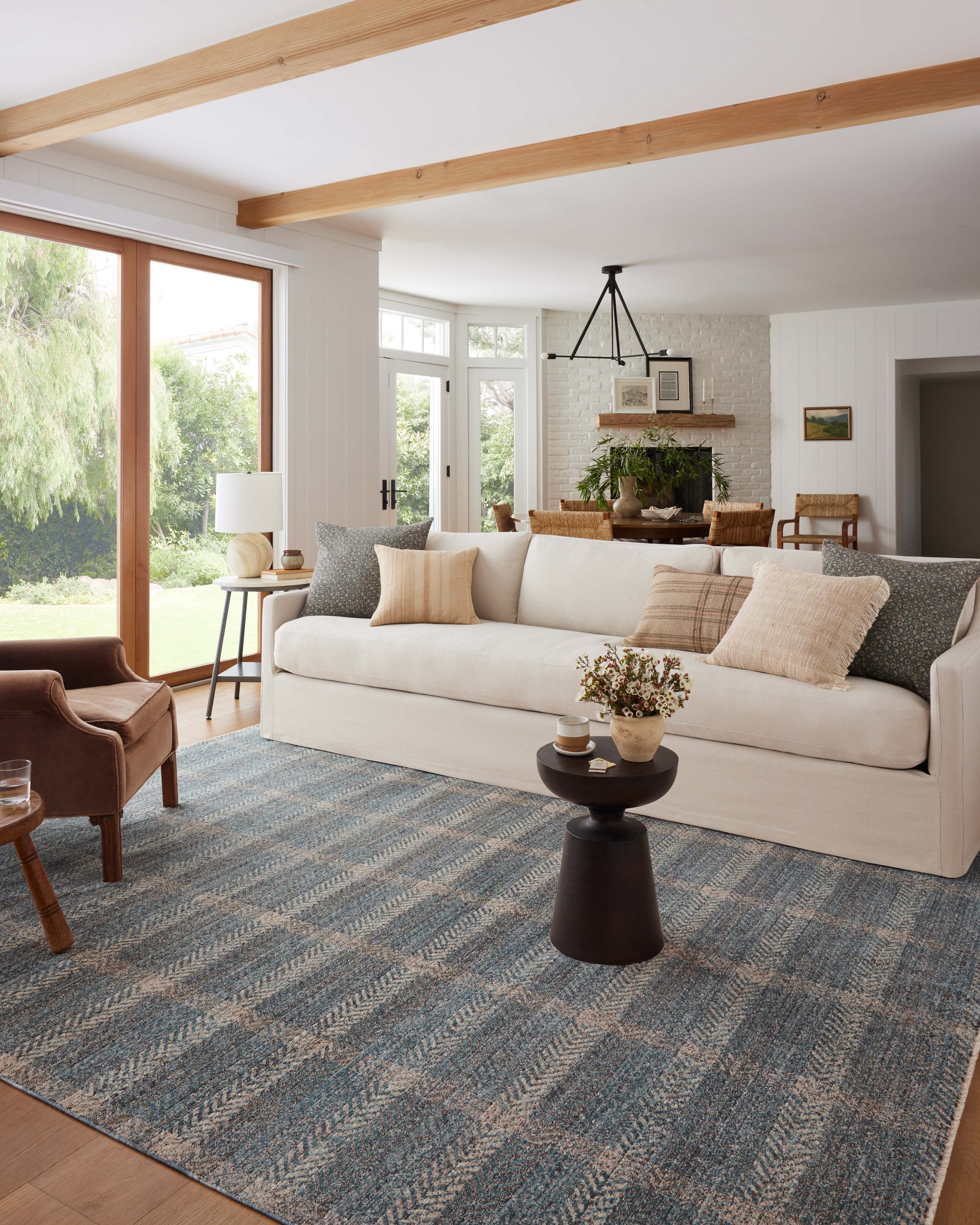 Angela Rose x Loloi Ember Blue / Beige 3'-6" x 5'-6" Accent Rug