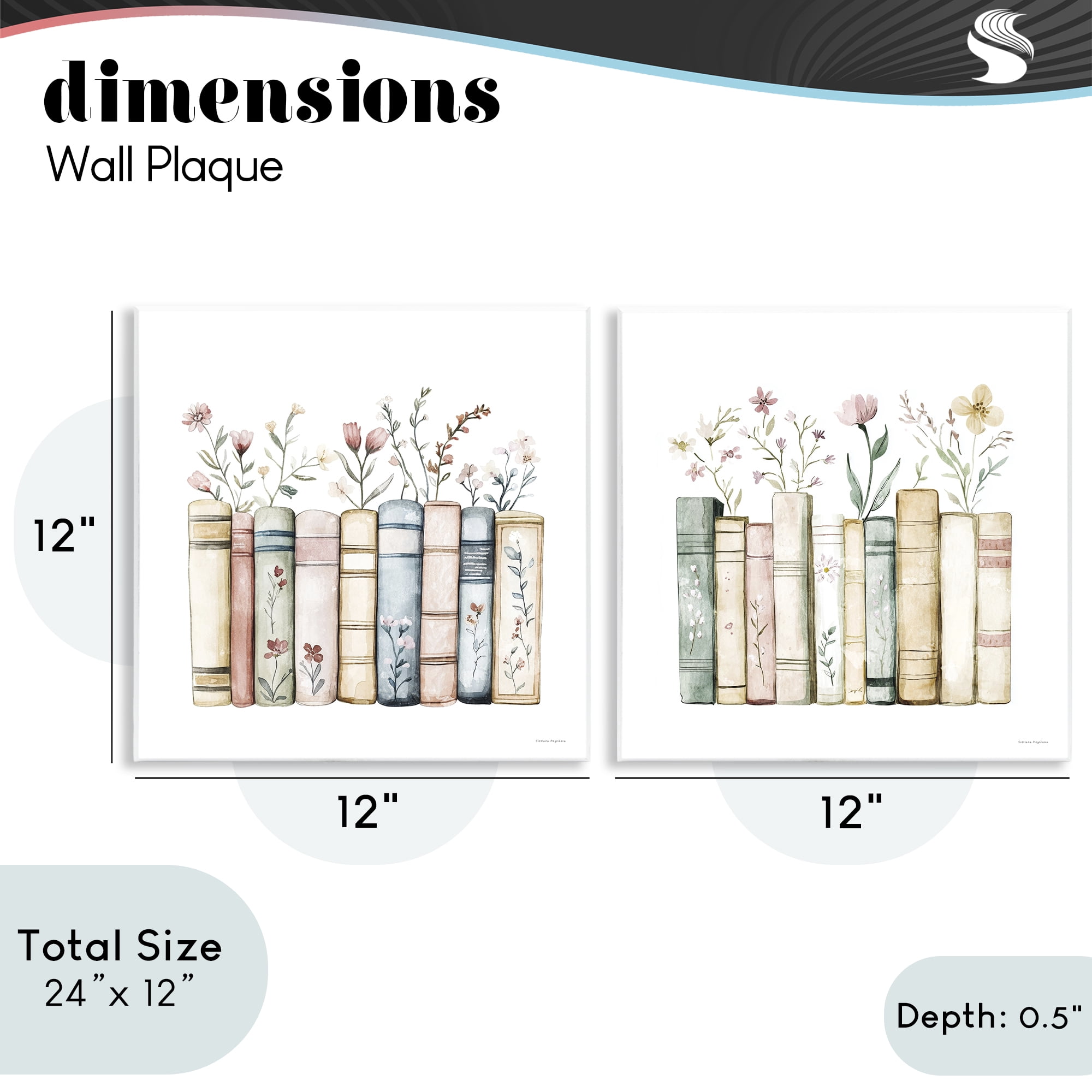 Stupell Industries Floral Stories & Blossoms 2 Piece Wall Plaque Art Set, design by Svetlana Aleynikova