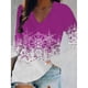 thumbnail image 3 of Camiseta con estampado navideño para mujer, ropa informal holgada con cuello en V, manga larga, 3D, regalos de Navidad, 5XL, otoño e invierno, 2022, 3 of 4