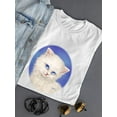 thumbnail image 3 of Cat Staring T-Shirt Women -Kayomi Harai Designs, Female 5X-Large, 3 of 4