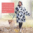 thumbnail image 4 of Blue and Dark Blue Leopard Pattern Wearable Oversized Blanket,Wearable Blanket Hoodie for Adults,Cozy Hooded Blankets with Super Pockets,Super Warm Fuzzy Pullover for Women & Men, 4 of 6